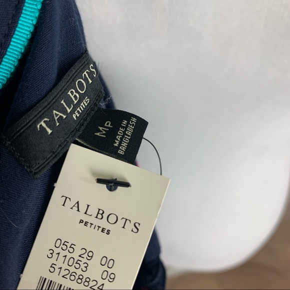 NEW Talbots Navy Embroidered Ski Print Button Down Shirt - Picture 9 of 10